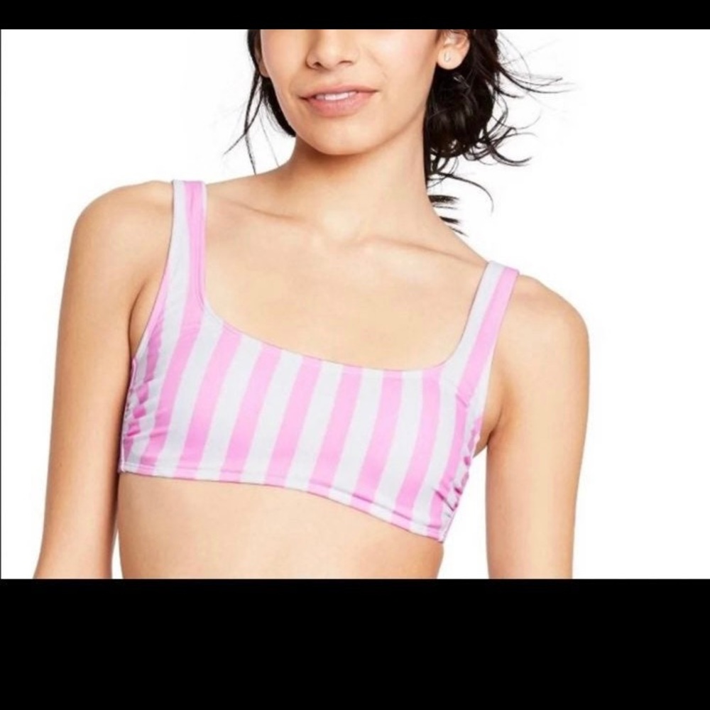 Stoney Clover Lane x Target Pink and White Striped Bikini Top
